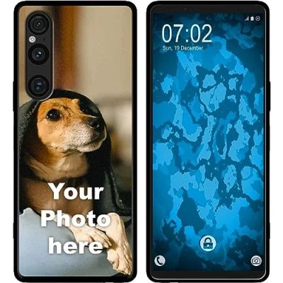 Abbildung von PhoneNatic personalisierte Handyhülle für Sony Xperia 1 V Custom Silikon Case in Schwarz zum selbst gestalten mit eigenem Foto Bild Text individuell