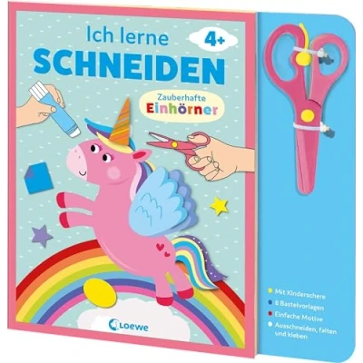 Abbildung von Ich lerne schneiden Zauberhafte Einhörner: Bastelbuch mit kindersicherer Schere für Kinder ab 4 Jahren