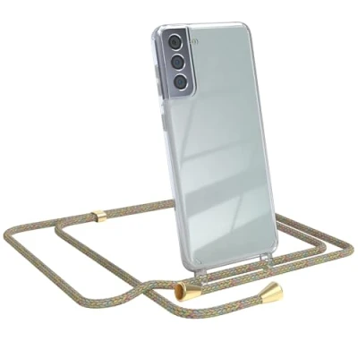Abbildung von EAZY CASE Handykette kompatibel mit Samsung Galaxy S21 Plus 5G Handyhülle Umhängeband, Handykordel Schutzhülle, Silikonhülle, Hülle Band, Stylische Kette für Smartphone, Rainbow