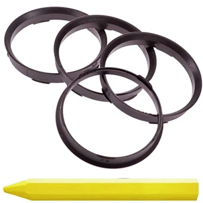 Abbildung von 4X Zentrierringe Dunkelbraun 67,0 mm x 63,4 + 1x Reifen Kreide Fett Stift