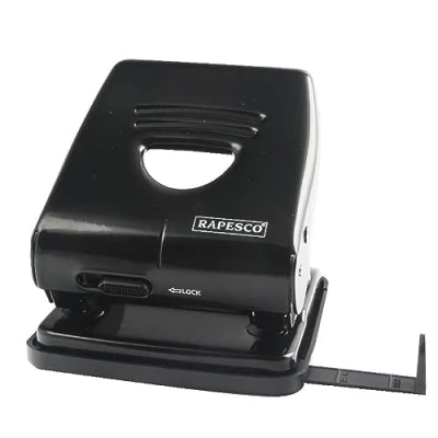 Abbildung von Rapesco PF88A0B1 Retro 2 fach Locher, 35 Blatt Stanzkapazität, Schwarz