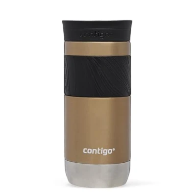 Abbildung von Contigo Byron 2.0 Thermobecher, Edelstahl Isolierbecher mit Snapseal Verschluss, Kaffeebecher to go, 100% auslaufsicher, spülmaschinenfester Deckel, BPA frei, hält bis zu 6 Stunden warm, 470 ml