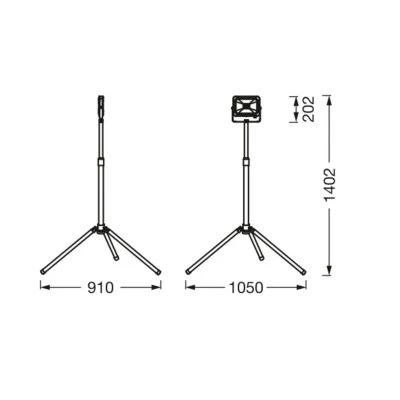 Abbildung von LEDVANCE LED Tragbare Arbeitsleuchte für Aussenanwendungen, Worklight Value mit zusammenklappbarem Tripod Ständer und 1x 30W Strahler, Tageslichtweiss (6500K), Dunkelgrau, 1er Pack