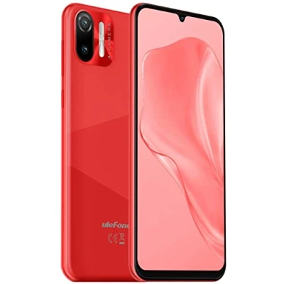 Abbildung von Ulefone 4G Smartphone ohne Vertrag, Note 6(P), 8,5mm Ultra Dünn DUAL SIM Handy, 6,1&#039;&#039; HD+ Bildschirm, 3 Karten Slot Design, Android 11 Go, 2GB + 32GB, 8MP+5MP Kamera, Gesichts Entsperrung GPS Rot