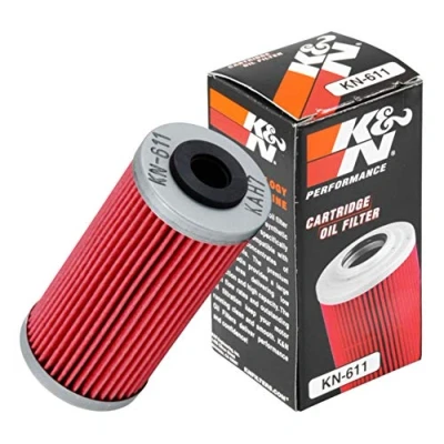 Abbildung von K&amp;N Powersports Ölfilter Kartusche 41x88mm kompatibel mit Sherco, Husqvarna, BMW (KN 611) Rot