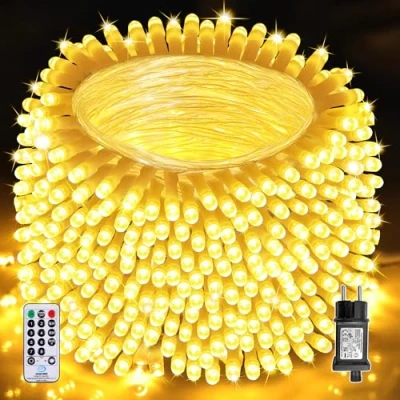Abbildung von Auriostar Lichterkette Außen 40M 400LED Weihnachtsbaum Outdoor Innen 8 Modi mit Fernbedienung Timer, IP44 Wasserdicht Strom für Party Garten Hochzeit Weihnachten Warmweiß