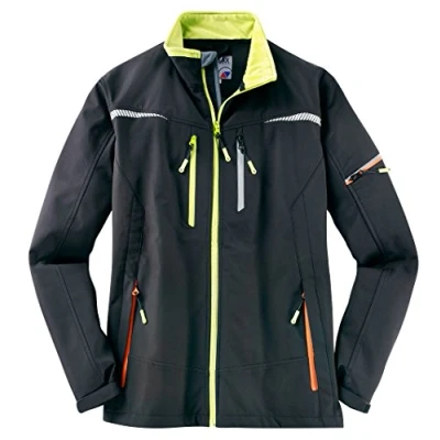 Abbildung von Terrax Workwear Softshelljacke zweifarbig (M, dunkelgrau/Limette)
