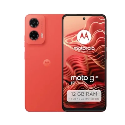 Abbildung von Motorola Moto g35 5G Smartphone (6,49&quot; FHD+ Display, 50 MP Kamera, 4/128 GB, 5000 mAh, Android 14) Guava Red, inkl. Schutzcover [Exklusiv bei Amazon]