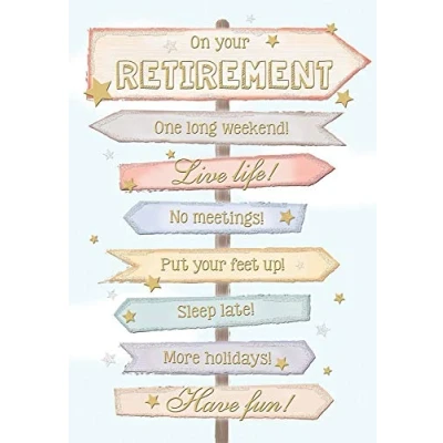 Abbildung von Piccadilly Greetings Karte für moderne Anlässe, Ruhestand, 22,9 x 15,2 cm