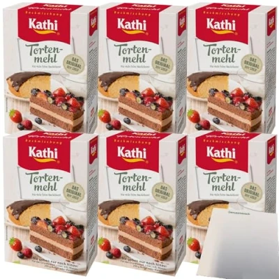 Abbildung von Kathi Backmischung Tortenmehl 6er Pack (6x400g Packung) + usy Block