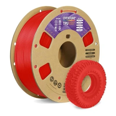 Abbildung von OVERTURE TPU Filament 1.75 mm, Flexible Rolle Weiches 3D Drucker Filament, 95A 1kg Spule (2.2 lbs), Maßgenauigkeit +/ 0,02 mm (Braun)