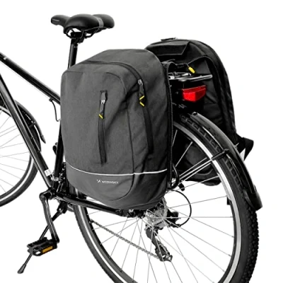 Abbildung von WOZINSKY Fahrradtasche 2in 1 Gepäckträgertasche Hinterradtsche Wasserdicht Reisetasche Tasche für Fahrrad, Rucksack Zweiteilige Bike Bag 30L