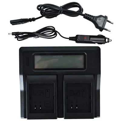 Abbildung von DSTE® LCD 1.5A Fast Charging Dual Batterie Ladegerät (EU Stecker) Kit für Arlo Go Battery VMA4410,Arlo Pro VMA4400,Arlo 2 VMA4400 als Station VMA4400C,VMA4410C