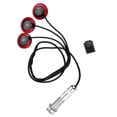 Abbildung von Dilwe Selbstklebende Tonabnehmer Transducer Mikrofon mit Endpin Jack für Gitarre String Instrument