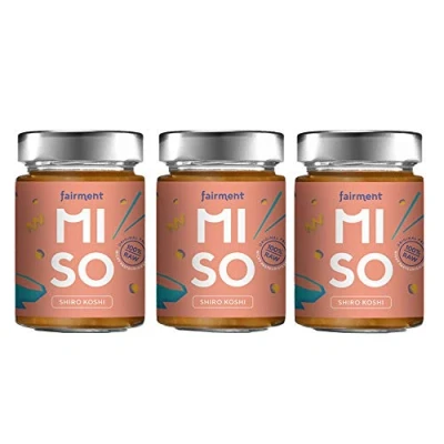 Abbildung von Fairment Bio Miso &quot;Shiro Koshi&quot; unpasteurisierte Misopaste im Glas 200g, authentisch nach japanischem Rezept fermentiert 3 Gläser