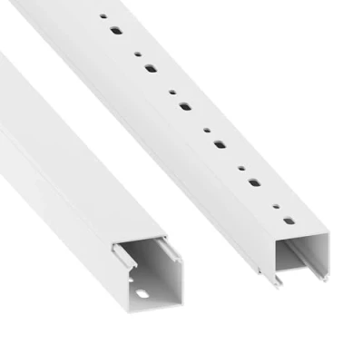 Abbildung von Habengut Kabelkanal (mit Montagelochung im Boden) 40x40 mm aus PVC, Farbe: Weiß, Länge 1 m