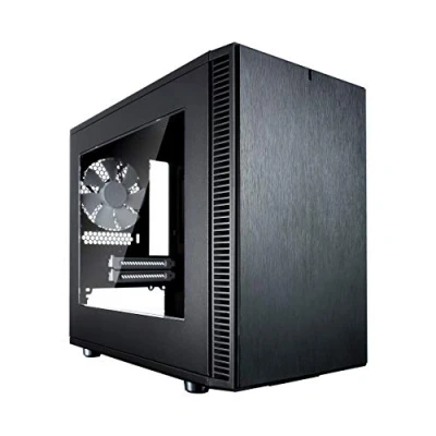 Abbildung von Fractal Design Define Nano S Black Window, PC Gehäuse (Midi Tower mit seitlichem Fenster) Case Modding für (High End) Gaming PC, schwarz