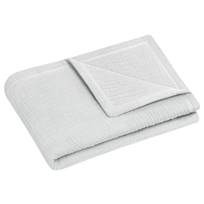 Abbildung von Julius Zöllner Kuscheldecke Gr. 70/100, Made in Germany, 100 Prozent Baumwollenmusselin, Oeko Tex Standard 100, Grau
