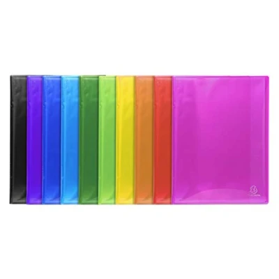 Abbildung von Exacompta 85770E 12er Pack Sichtmappe Iderama aus Kunststoff DIN A4 mit 40 Klarsichthüllen, 80 Sichten, ideal für Büro und Schule, Aktenhülle, Prospekthülle, farbig sortiert