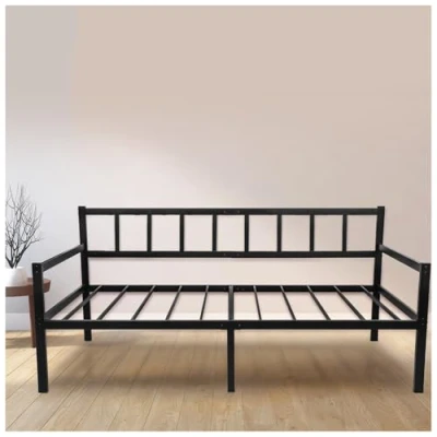 Abbildung von Dreamzie Tagesbett 90x190 cm mit Höhe von 36 Bettsofa 1 Platz Lattenrost für Matratzen Bett Bed Frame aus Schwarzem Metall