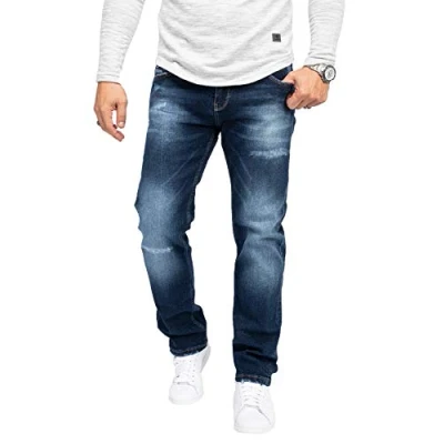 Abbildung von Rock Creek Herren Jeans Regular Fit Stretch Männerhose Herrenjeans Denim Hosen Herrenhose Straight Cut Stonewashed RC 3103 Dunkelblau W33 L34
