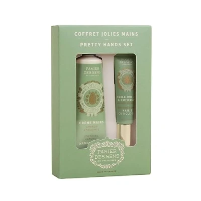 Abbildung von Panier des Sens Handpflege Box Beruhigende Mandel Handcreme 30ml + Nagel &amp; Nagelhautöl 7,5ml Karité Butter und Süßmandelöl Made in France Vegan