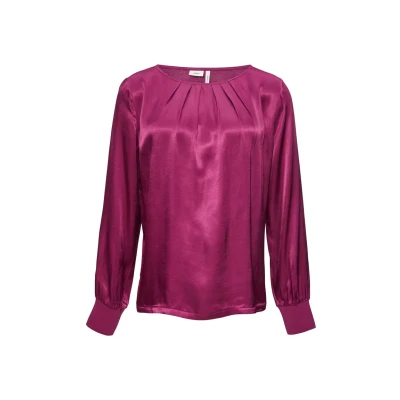 Abbildung von s.Oliver Black Label Modieus Langarmshirt, Damen, Größe: 42, Fuchsia
