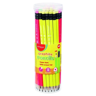 Abbildung von Bleistift KEYROAD HB 48 Stk. fluoreszierend dreieckig mit Radiergummi