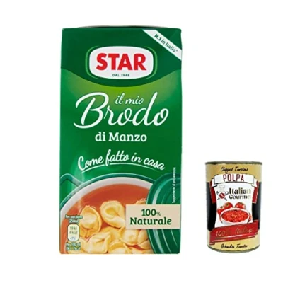 Abbildung von 6x Star brodo Manzo Brühe Broth Flüssigkeit Rindfleisch an Geschmack Fertiggerichte 500ml + Italian gourmet polpa 400g
