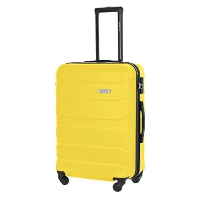 Abbildung von BARRENS Großer Koffer Zwillingsrollen Hardcase Reisekoffer Trolleys Hartschale Rollkoffer Groß mit 4x360 Grad Rollen Hartschalenkoffer Airline kompatibel XXL Reise (Gelb)