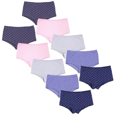 Abbildung von TupTam Mädchen Slips mit Aufdruck 10er Pack, Farbe: Shorts/Herzchen Jeansblau Rosa Dunkelblau Graphite Grau, Größe: 116 122