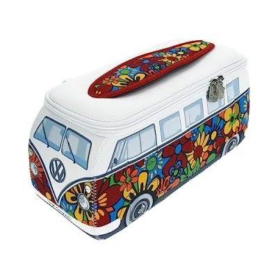 Abbildung von VW Collection by BRISA Kulturbeutel Volkswagen Neopren Schminktasche, Reisebeutel, funktionale Kosmetiktasche im T1 Bulli Bus Design, 23x11x8 cm