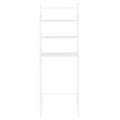 Abbildung von HUOLE Badezimmer Platzsparer, über dem Waschmaschinenregal, 3 Regal Eckständer Aufbewahrungsorganisator, mit Hängestange, Turm (157 * 55 26 cm (weiß))