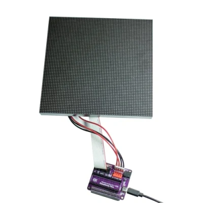 Abbildung von SeenGreat RGB Full Color LED Matrix Panel Display 64 Pixels for Raspberry Pi Pico ESP32 Ardui with Adapter Board Directly Plug and Play