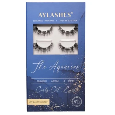 Abbildung von AYLASHES Limited Edition Sternzeichen The Aquarius DIY Wimpernextensions für zu Hause 5 Paar Wimpern mit bis 7 Tage Halt