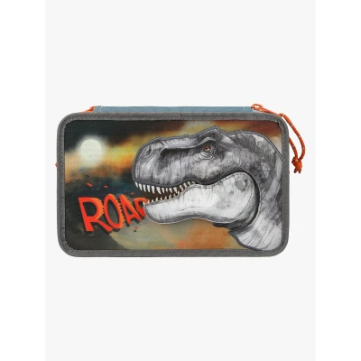 Abbildung von Dino World Roar Dreifach Federmäppchen, Grau