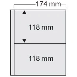 Abbildung von 10x SAFE 7874 Ersatzblätter Postkartenhüllen für Postkarten Ansichtskarten Briefe FDC 2 Taschen je 174 x 118 mm transparent glasklar beidseitig nutzbar Postkartenalbum 7890 / 7870