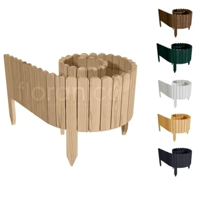 Abbildung von Rollborder Flexibler Holzzaun Rolborder Beeteinfassung Rasenkante Gartenzaun