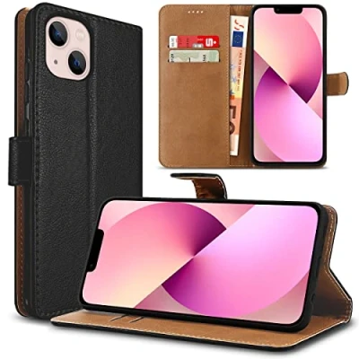 Abbildung von Handyhülle passend für Apple iPhone 13 / Pro/Pro Max/Mini Tasche Smartphone Schwarz Handy Case Flip Cover Hülle Klapphülle Schwarz, Smartphone:Apple