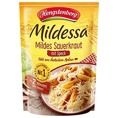 Abbildung von Hengstenberg Mildessa Mildes Sauerkraut mit Speck, 400 g, Abtropfgewicht 350g
