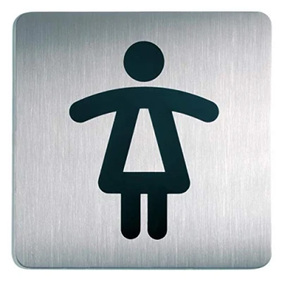 Abbildung von Durable Piktogramm WC Damen, quadratisch, 150 x mm, Edelstahl, 495623