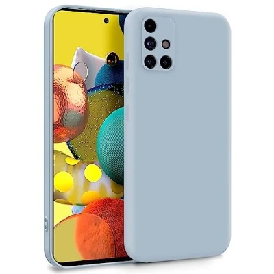 Abbildung von MyGadget Hülle für Samsung Galaxy A51 5G Zweilagige Handyhülle mit Kameraschutz Cover Innenfutter &amp; Silikon außen Hell Blau