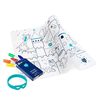 Abbildung von SUPER PETIT Lernspiel Lernset mit Schlossmotiv 5 Filzstifte und Armband im Lieferumfang enthalten leicht zu reinigen wiederverwendbar antibakteriell ab 3 Jahren