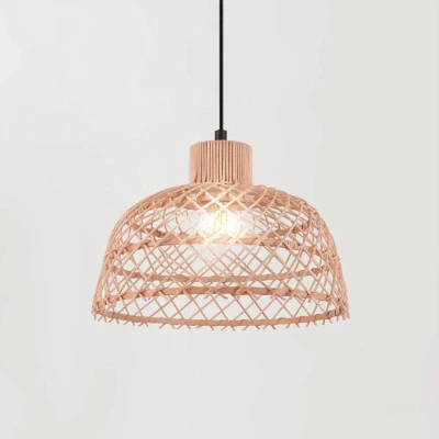 Abbildung von Eglo 43285 NATURE Hängeleuchte AUSNBY Holz natur E27 1X40W H:110cm Ø37cm dimmbar