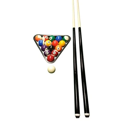 Abbildung von John West Billard Einsteiger Set Kugeln + Triangel 2 Queues
