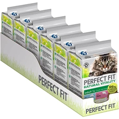 Abbildung von PERFECT FIT Adult 1+ Premium Katzenfutter nass 36x50g Portionsbeutel mit Hochseefisch und Lachs Nassfutter für Katzen ohne Getreide