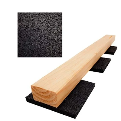 Abbildung von My Plast I 90 x 10 mm 50 Stück Terrassen Pads wasserbeständige Gummimatten für Holz, belastbare Bautenschutzmatte…