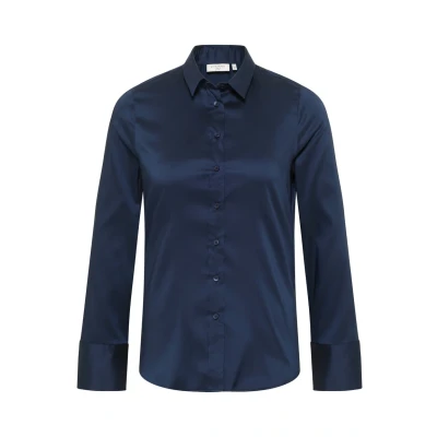 Abbildung von ETERNA Fitted Bluse Langarm Performance Hemdkragen Stretch navy Gr. 34