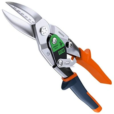 Abbildung von Presch Blechschere Rechts Hochwertiges Trockenbau Werkzeug zum Blech Schneiden Metallschere Rechtsschneidend Gebogen mit Hebelübersetzung 250mm Tin Snips
