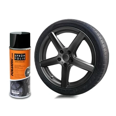 Abbildung von Foliatec Sprühfolie Auto Felgenfolie Sprüh Lack Spraydose Abziehbar, Gute Deckkraft, anthrazit metallic matt, 1x 400ml